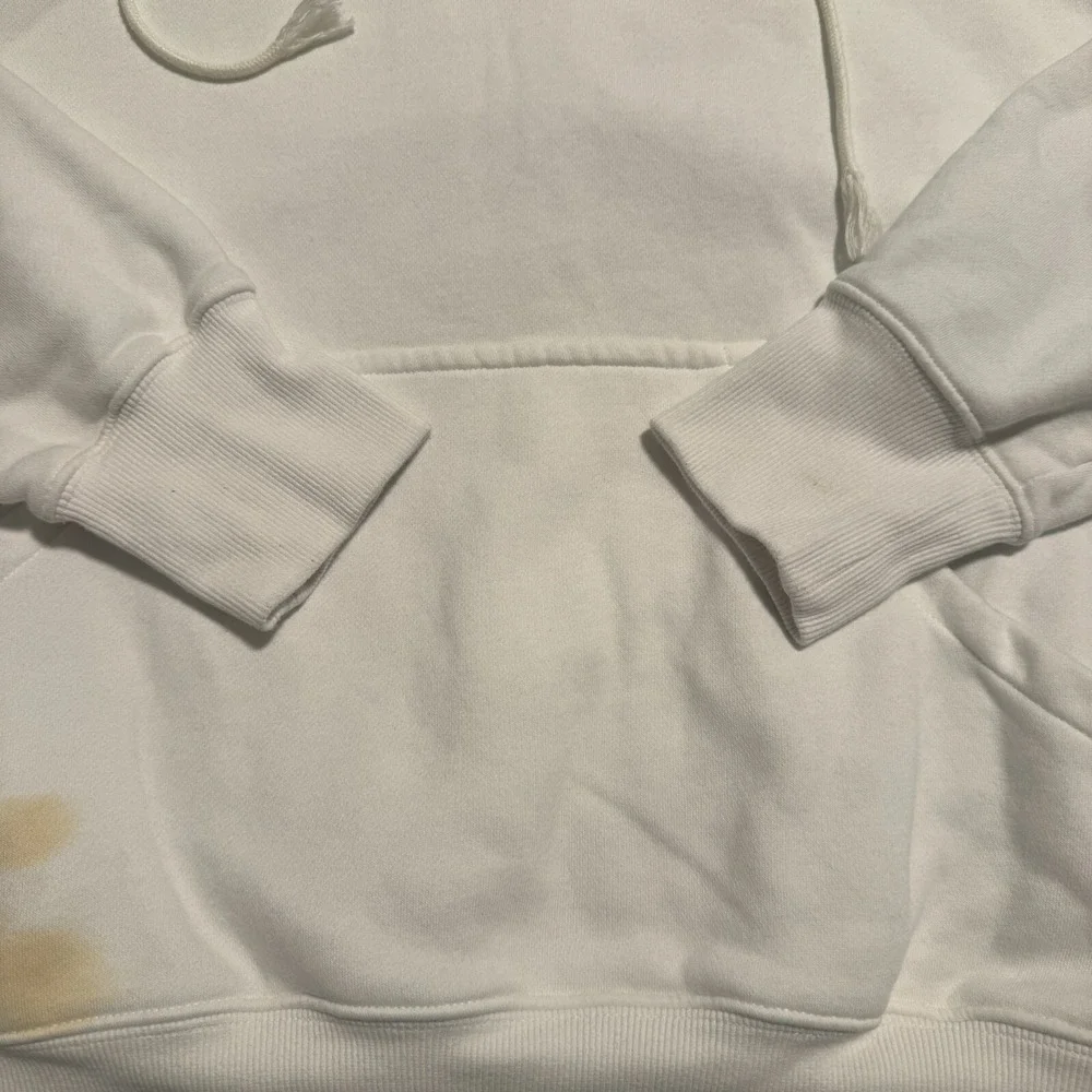 (STAINS)‎ Nike Fleece Pullover Hoodie Sweater White Men's Size Medium